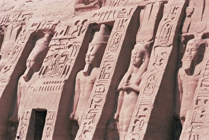 Nubian Prints: Queen Nefertaris Temple, dedicated to Hathor, Abu Simbel, UNESCO World Heritage Site