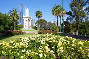 Flower Bed Prints: Queen Victoria statue, Queen Victoria Gardens, Melbourne, Victoria, Australia, Pacific