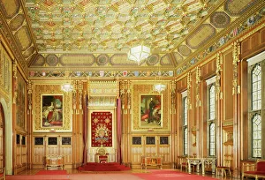 Westminster Prints: Queens robing room, Houses of Parliament, Westminster, London, England