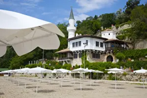 Umbrellas Prints: Quiet Nest Palace, Summer Palace Residence of Queen Marie of Romania, White Minaret