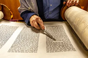 Human Hand Prints: Rabbi reading Sefer Torah, Paris, France, Europe