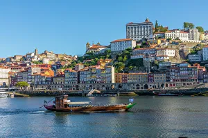 Outdoor Activity Prints: Rabelo Boats on the River Douro, Porto, Norte, Portugal, Europe