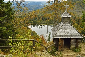High Angles Prints: Rachelsee (Rachel Lake) and Rachelkapelle (chapel)