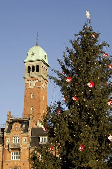 Xmas Prints: Radhuspladsen (Town Hall Square) at Christmas, Copenhagen, Denmark, Scandinavia, Europe