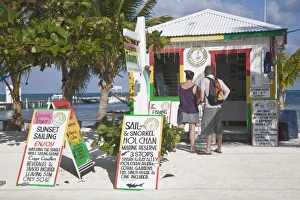 Couples Prints: Raggamuffin Tours office on beach, Caye Caulker, Belize, Central America