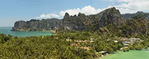 Railay Peninsula Prints: Railay Peninsula with West Rai Leh Beach and East Rai Leh Beach, Krabi, Thailand