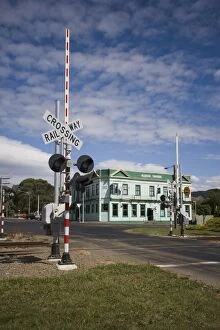 Railway crossing, Shannon, Manawatu, North Island, New Zealand, Pacific