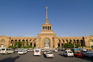 The railway station of Yerevan, Armenia, Caucasus, Central Asia, Asia