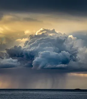 Meteorological Prints: Rain cloud, Senja, Norway, Scandinavia, Europe