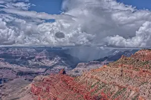 Precipitation Prints: A rain storm over the North Rim of Grand Canyon National Park, Arizona, USA
