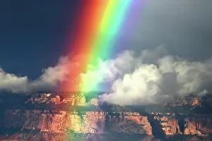 Amazing Prints: Rainbow appears above the Grand Canyon after rain in Arizona