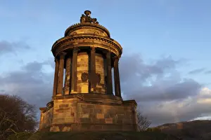 Edinburgh Prints: A rainbow curves over the Burns Memorial, dedicated to national poet Robbie Burns