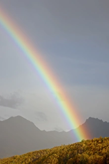 Images Dated 16th September 2009: Rainbow with fall colors near King Mountain State Recreation Area and Chickaloon