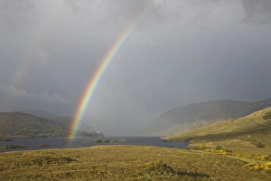 County Donegal Prints: Rainbow over Glenveagh National Park, County Donegal, Ulster, Republic of Ireland, Europe