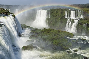 Typically Brazilian Prints: Rainbow over the Iguazu Falls, viewed from the Brazilian side, UNESCO World Heritage Site