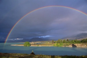 Rain Bow Prints: Rainbow over Lake Tekapo
