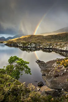 Rainbow Prints: Rainbow and rain clouds over Upper Lake, Killarney National Park, County Kerry, Munster