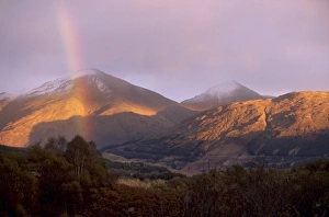 Rain Bow Prints: Rainbow over snowy mountains