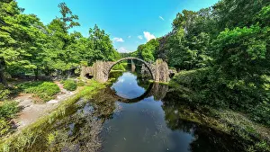 Saxony Prints: Rakotzbrucke (Devil´s Bridge), Kromlau Azalea and Rhododendron Park