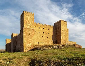 Knight Prints: Ramparts wall of castle Parador hotel, Siguenza, Guadalajara province, Spain, Europe