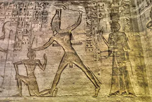 Nubia Prints: Ramses II at Kadesh in center, Reliefs, Temple of Hathor and Nefertari