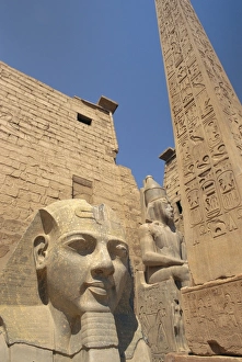 Ramses Ii Prints: Ramses II and the Obelisk at Luxor Temple, Luxor, Thebes, Egypt, Africa