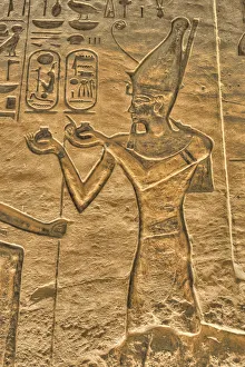 Hieroglyph Prints: Ramses II, Reliefs, Temple of Hathor and Nefertari, UNESCO World Heritage Site