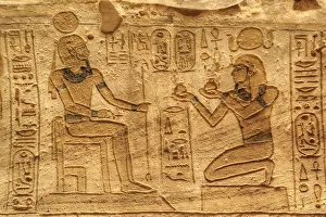 Nubia Prints: Ramses II on the right, Sunken Relief, Lateral Chamber, Ramses II Temple