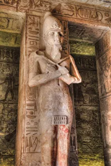 Hieroglyph Prints: Ramses II statue, Hypostyle Hall, Ramses II Temple, UNESCO World Heritage Site