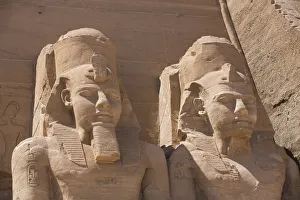 Nubia Prints: Ramses II statues, Ramses II Temple, UNESCO World Heritage Site, Abu Simbel, Nubia, Egypt