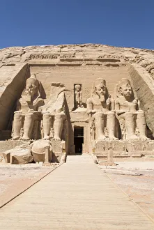 Sculptures Prints: Ramses II Temple, UNESCO World Heritage Site, Abu Simbel, Nubia, Egypt, North Africa