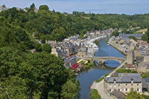 Dinan Prints: Rance River valley and Dinan harbour with the Stone Bridge