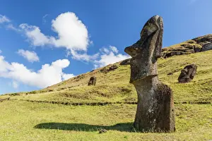 Quarry Prints: Rano Raraku, the quarry site for all moai statues on Easter Island (Isla de Pascua) (Rapa Nui)