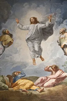 Basilica Prints: Raphaels oil painting of The Resurrection of Jesus on the Altarpiece of the Altar of