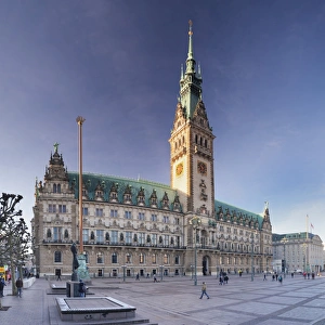 Clock Tower Prints: Rathaus (city hall) at Rathausmarkt place, Hamburg, Hanseatic City, Germany, Europe
