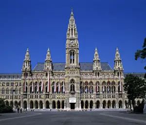 Local Government Prints: Rathaus (Gothic Town Hall), UNESCO World Heritage Site, Vienna, Austria, Europe