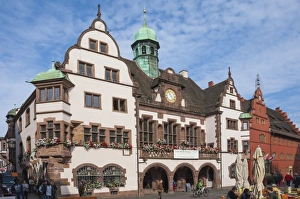 Black Forest Prints: Rathaus, Rathausplatz, Freiburg im Breisgau, Black Forest, Baden-Wurttemberg, Germany
