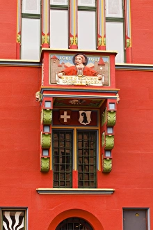 The Rathaus (Town Hall) that dominates the Marktplatz in Basel, Switzerland, Europe