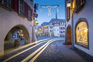 Cobbled Prints: Rathausplatz, Thun, Jungfrau region, Bernese Oberland, Swiss Alps, Switzerland, Europe