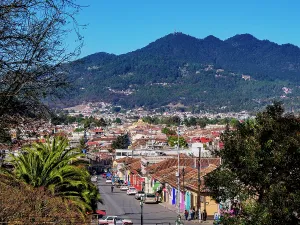 Mexican Prints: Real de Guadalupe Street, elevated view, San Cristobal de las Casas, Chiapas State, Mexico