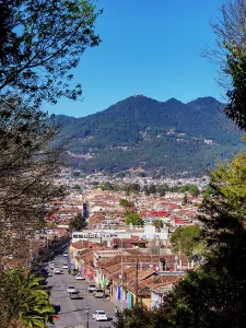 Facades Prints: Real de Guadalupe Street, elevated view, San Cristobal de las Casas, Chiapas State, Mexico