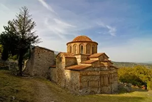 Rebuilt Orthodox church in Mystras, UNESCO World Heritage Site, Peloponnese