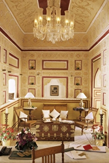 Reception Prints: Reception area for arriving guests with reproduction