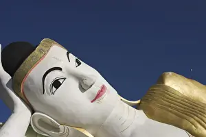 Monywa Prints: Reclining Buddha, at 90m long one of the largest reclining Buddha images in the world