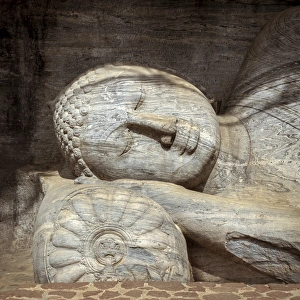 Sri Lankan Prints: Reclining Buddha, Gal Vihara, Polonnaruwa, UNESCO World Heritage Site, Sri Lanka, Asia