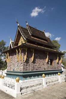 Luang Prabang Prints: Reclining Buddha Shrine (Red Chapel)