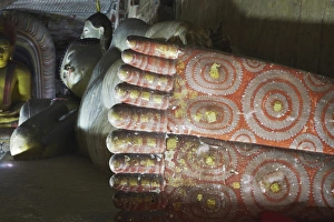 Painted Image Prints: Reclining Buddha statue in Cave 2 of the Cave Temples