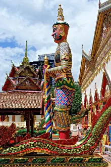 George Prints: Reclining Buddha Wat Chaiyamangalaram Thai Buddhist Temple