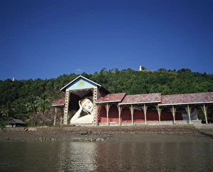 Reclining Prints: The reclining Shwe Tha Lyaung Buddha, at 44m long one of Myanmars largest