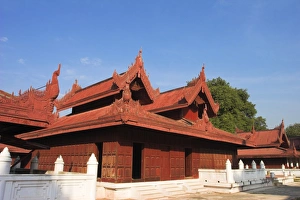 Reconstruction Prints: Reconstructed buildings at Mandalay Royal Palace, Mandalay, Myanmar (Burma), Asia